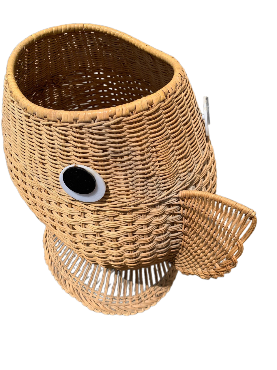 Exquisite Design 2023 Rattan Cute Fish Basket Woven Animal Cartoon Basket For Kids Laundry Basket Decor Kid Room Nursery