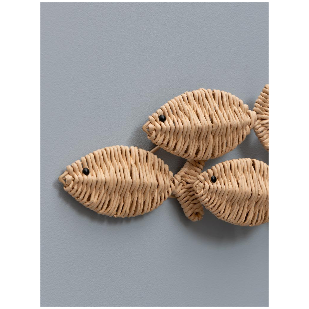 Eye-Catching Cute Mini Woven Seagrass Small School Of Fish Wall Decoration For Kids Bedroom And Home Decor Made In Vietnam