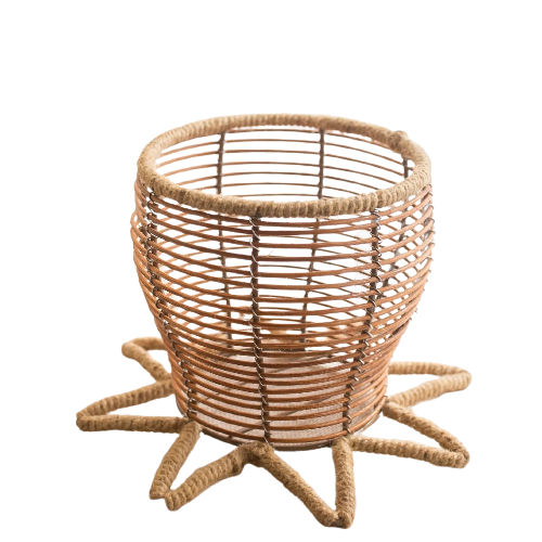 Tea Cup Planter Tea Cup Shape Basket Ecofriendly basket Rattan Cute Indoor planter plants and pots for Home decor