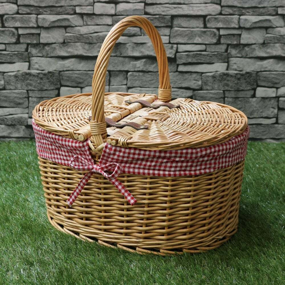 Sustainable Picnic Basket From Best Rattan Fiber Hot Selling Top Quality  Convenient Item For Camping Party Travelling