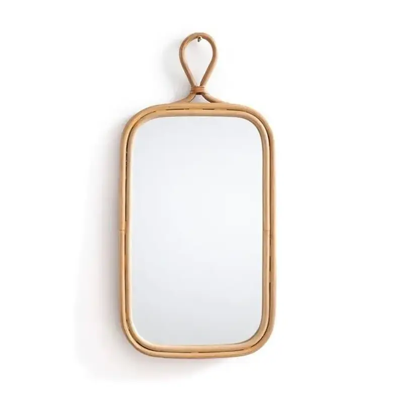 Top selected New design Natural rattan mirror many shapes Wall hanging mirror for bedroom living room decor