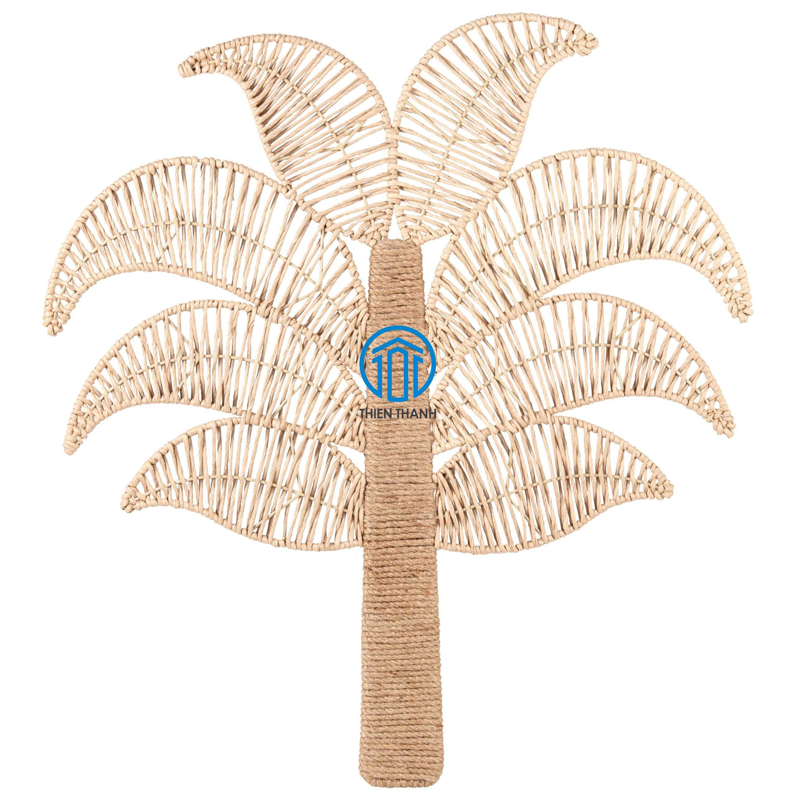 Customized New Creative Wall Decoration Palm Tree Made Of Braided Jute And Seagrass Woven Seagrass Wall Hanging Decor Accent