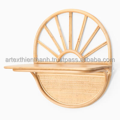 Unique design Natural Rattan Wall Shelf Hanger Wall Shelf Storage Holders Storage Rack for home accessories