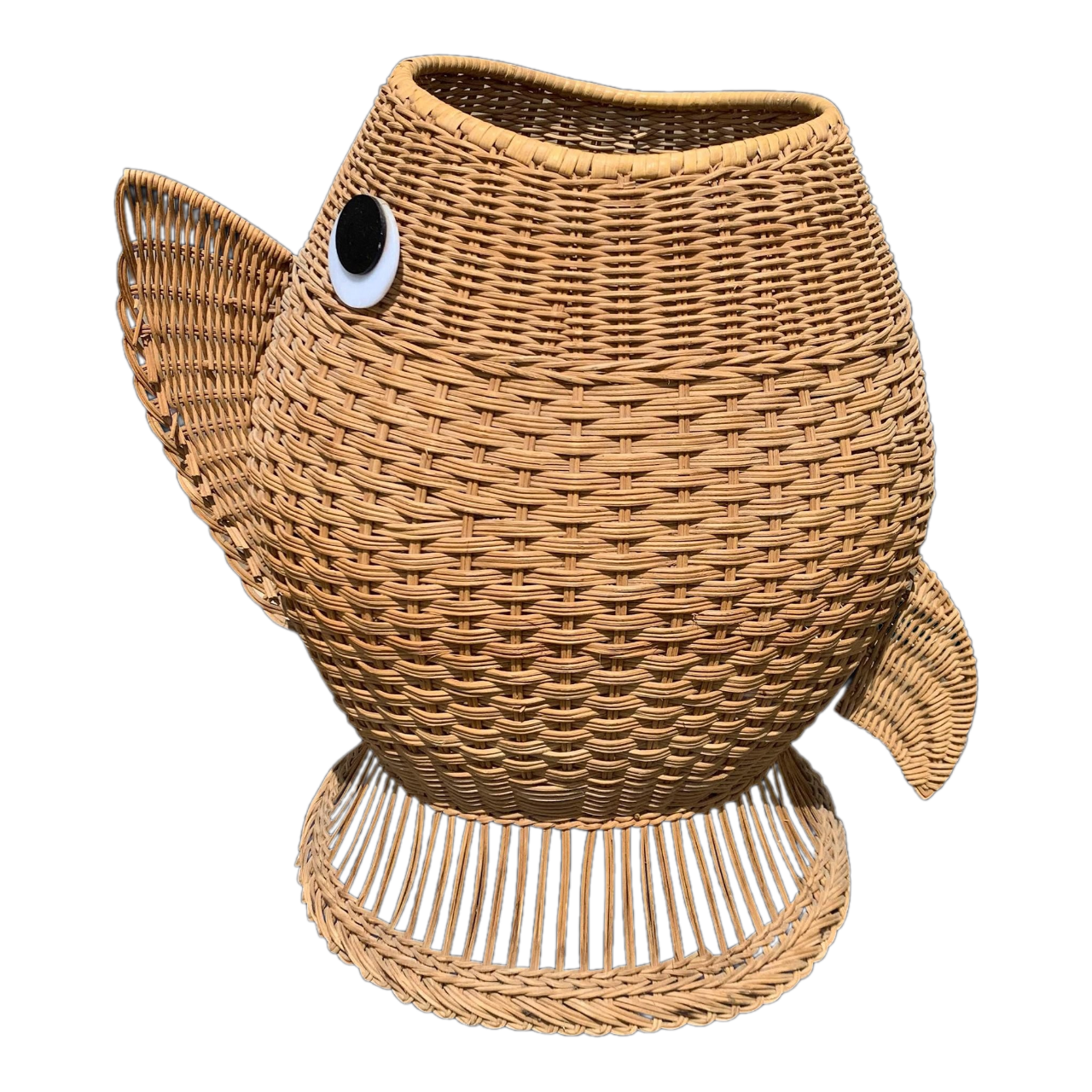 Exquisite Design 2023 Rattan Cute Fish Basket Woven Animal Cartoon Basket For Kids Laundry Basket Decor Kid Room Nursery