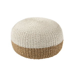 Wholesale Hand Woven Seagrass Stool Round Stool Vintage Wicker Seagrass Ottoman For Indoor Outdoor Decor Vietnam Manufacturer