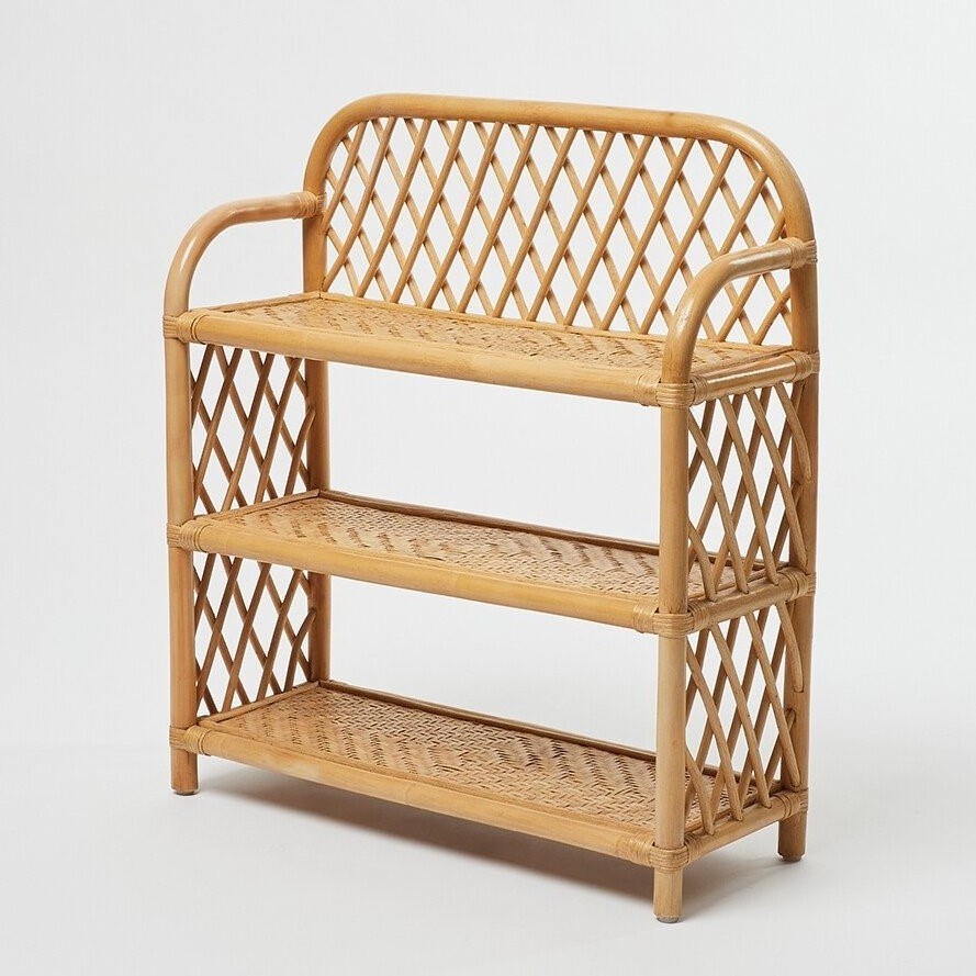 Handcrafted Rattan Bamboo Shelf Wicker Rattan Book Shelf Elegant Storage Rack For Organizers And Display Wholesale From Vietnam