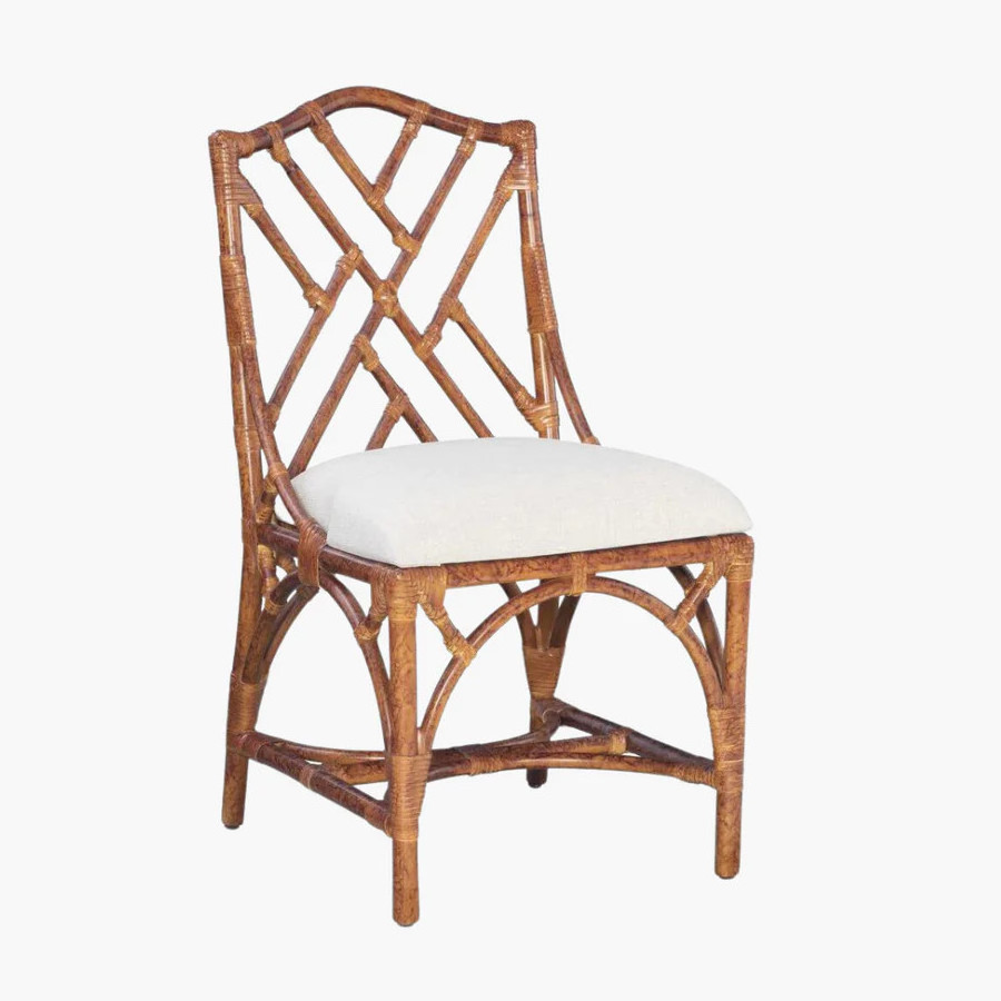 20th Century Tortoise Shell Rattan Chippendale Arm Chair Vintage Bamboo Dining Chair From Vietnam