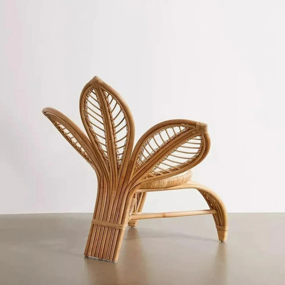 New design flower shaped handmade natural eco-friendly rattan chair for home furniture sustainable material made in Vietnam