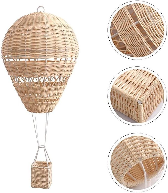 Vietnamese Handmade Hot Air Balloon Woven Rattan Hot Air Balloon Floating the Skies Air Balloon Photo Prop Hanging Home Decor