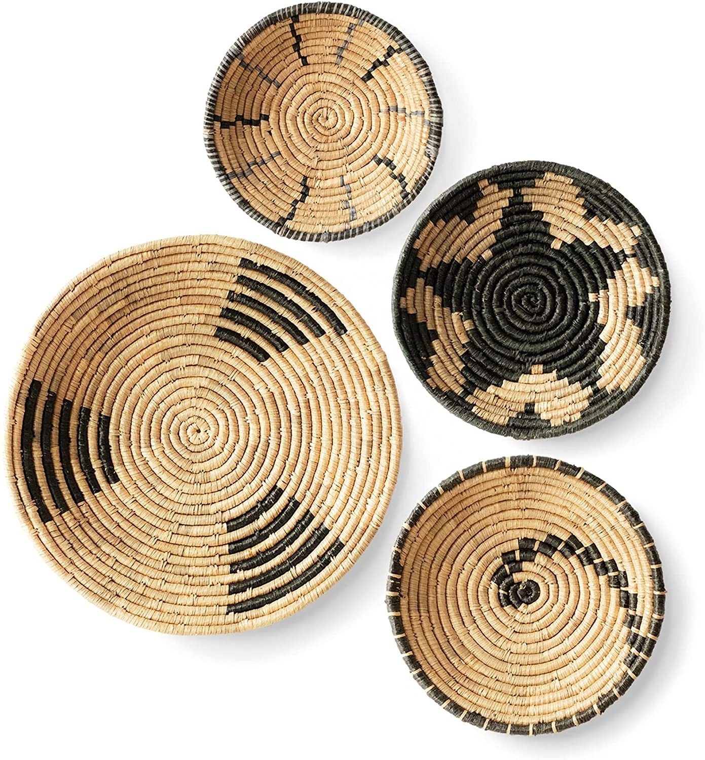 High Quality African style circular eco-friendly seagrass basket hand-woven home living room bedroom wall decoration