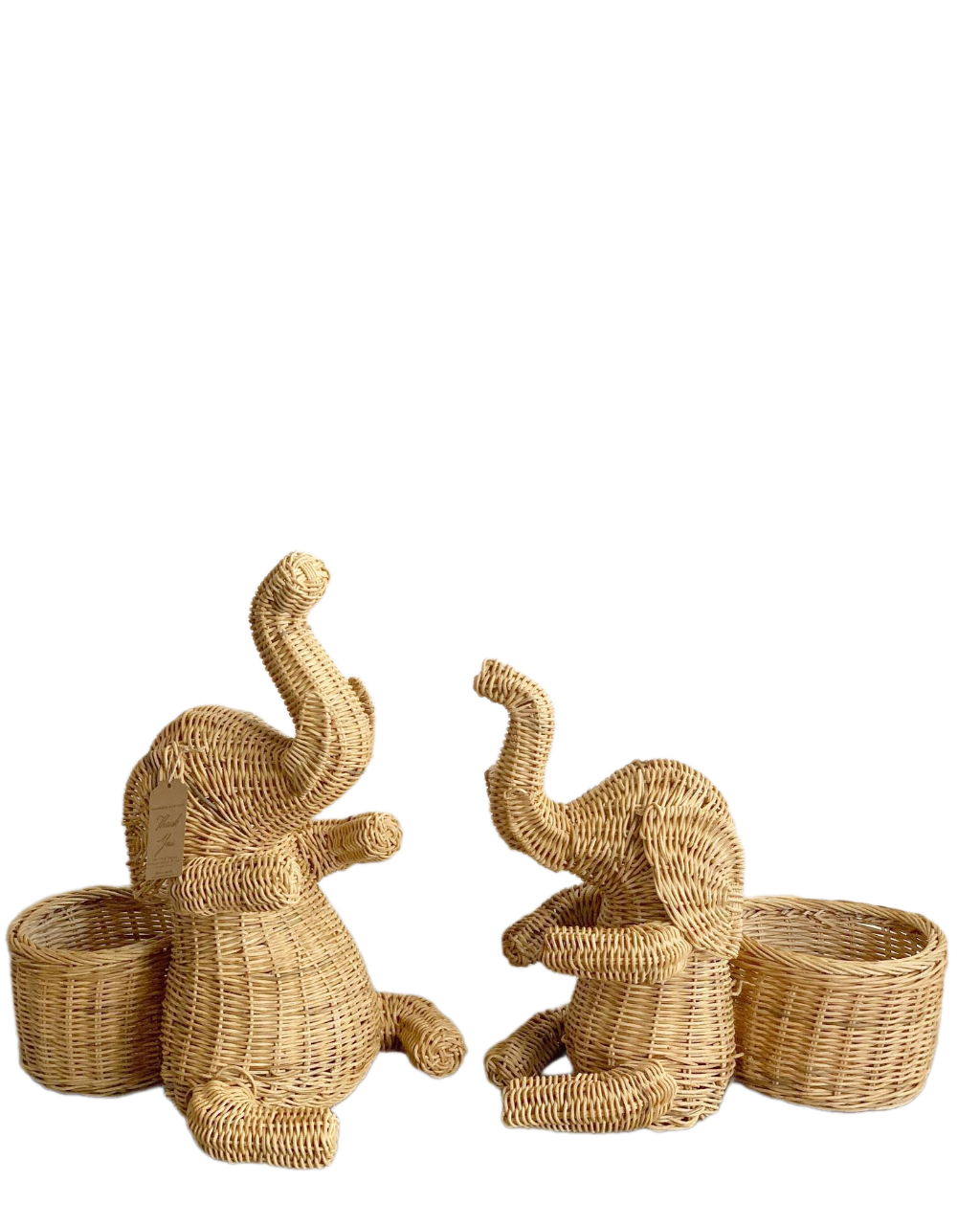 Natural handmade wicker rattan animal elephant shaped planter for home decoration, indoor flower pots & planters made in Vietnam