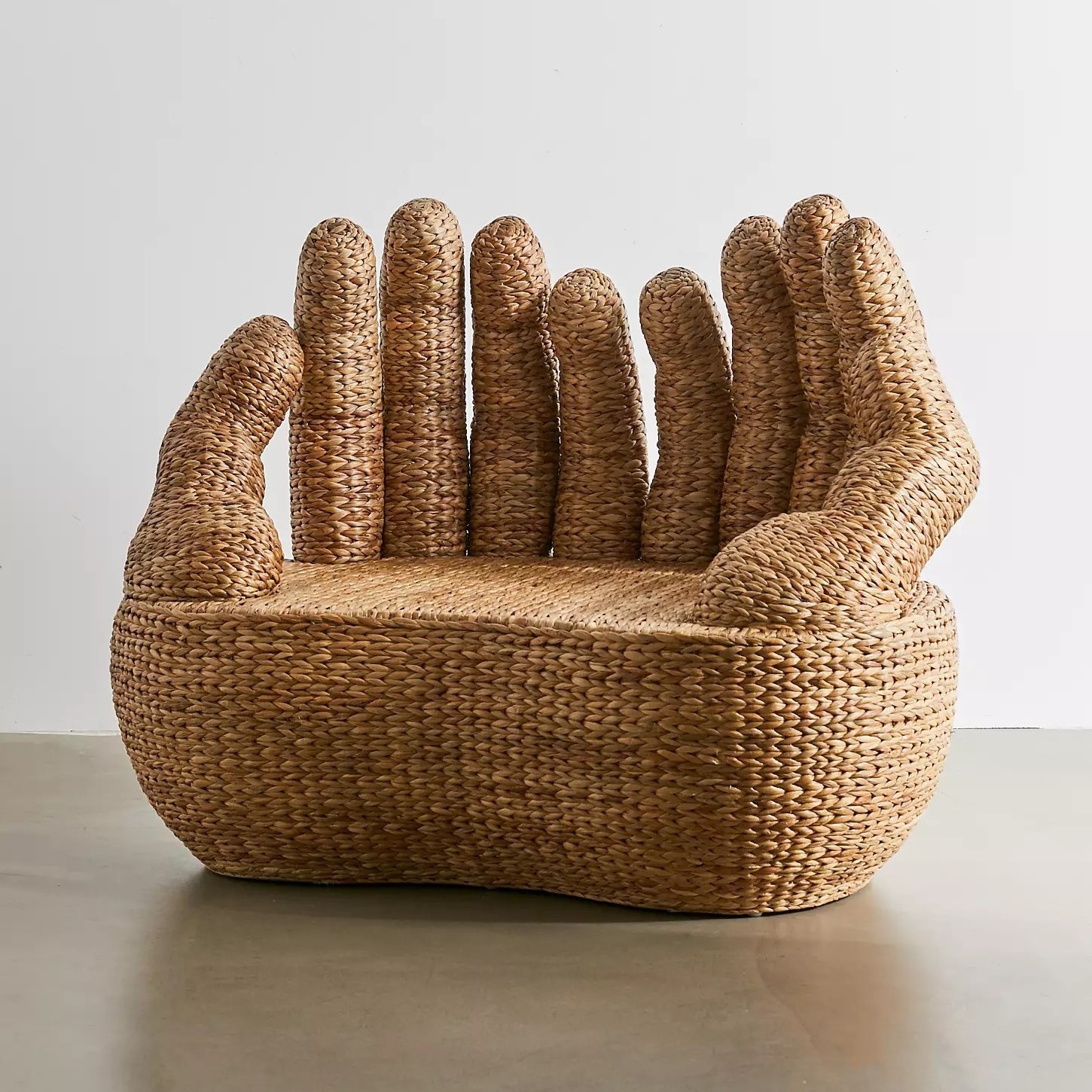 Unique Design Water Hyacinth Hand-shaped Love Seat Handmade Water Hyacinth Hand Chair