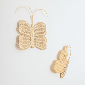 Adorable Butterfly Rattan Wall Hanging Decoration Baby Nursery Rattan Mounted Wall Collection