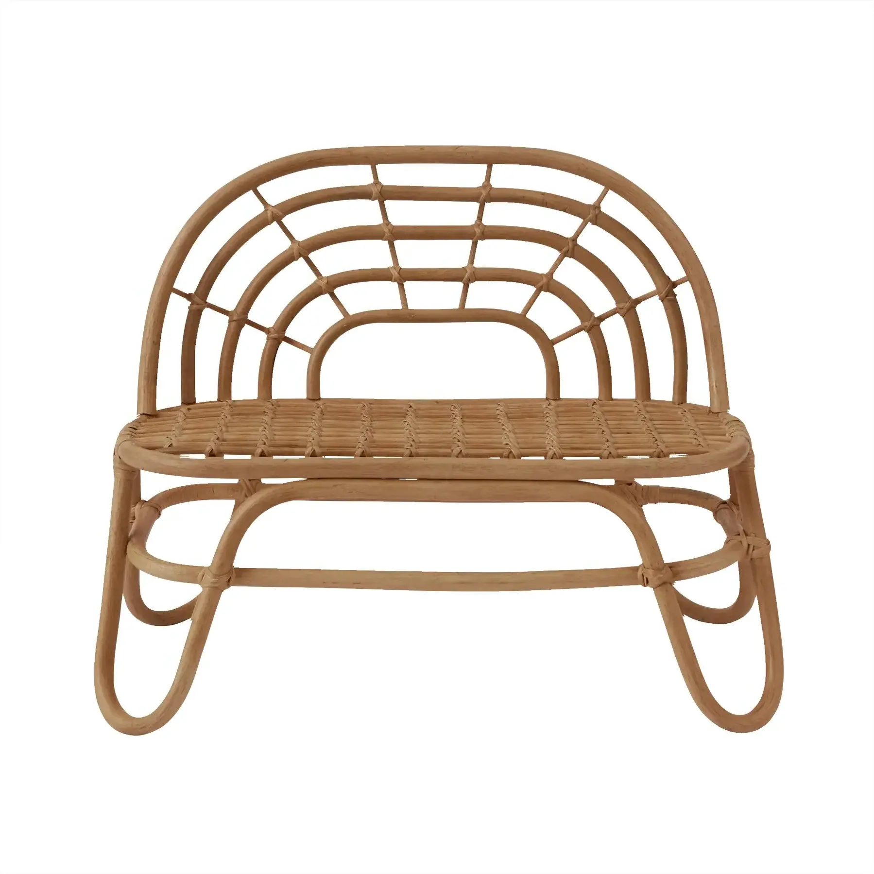 Adorable Rainbow Rattan Mini Bench Eco-friendly Rattan Small Kids Bench For Children Playing