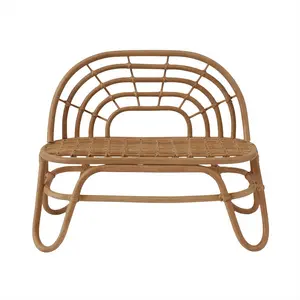 Adorable Rainbow Rattan Mini Bench Eco-friendly Rattan Small Kids Bench For Children Playing