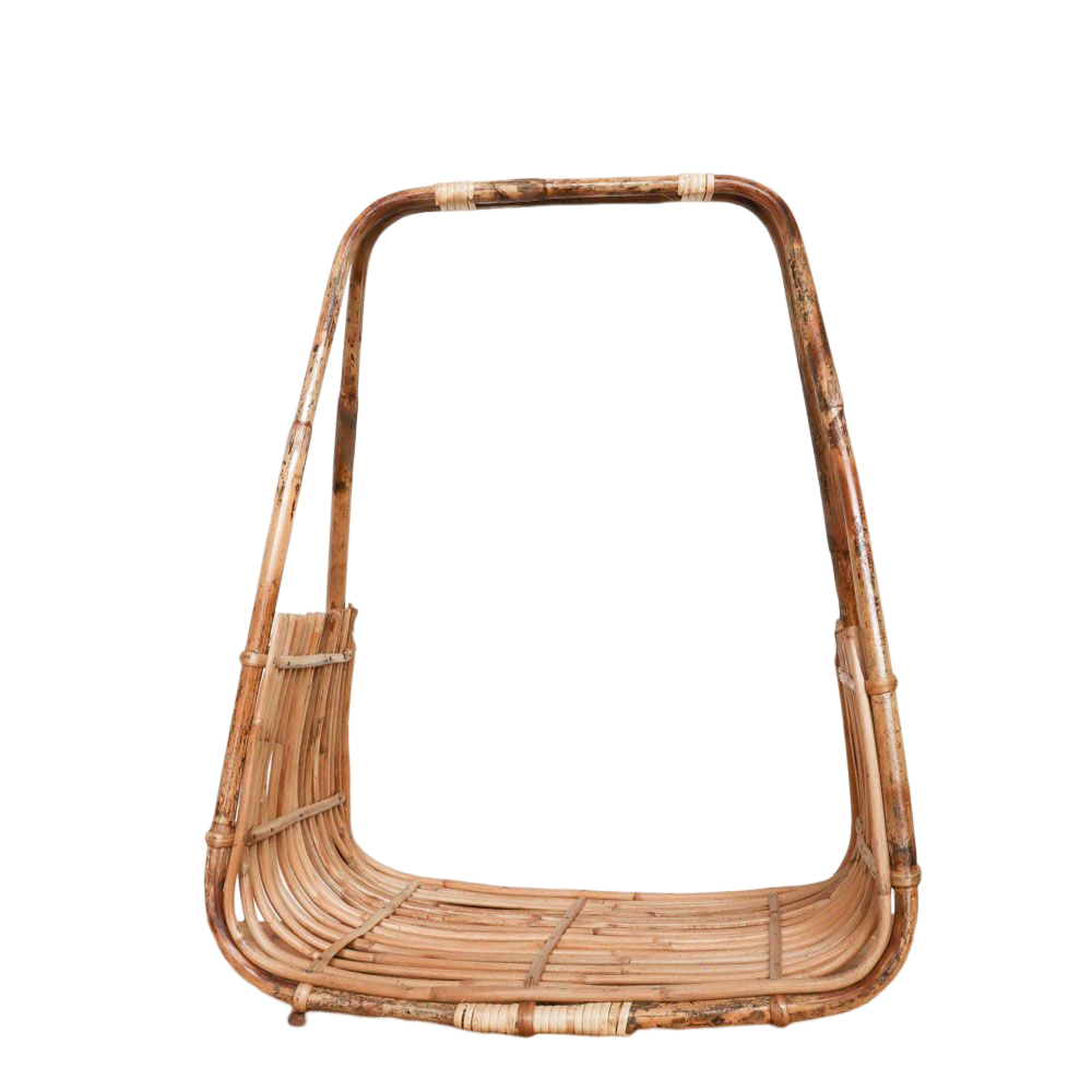 Natural Rattan Storage Basket Wicker Boho Firewood Basket Holder Indoor Fireplace Log Holder Storage Carrier Decorative Holders