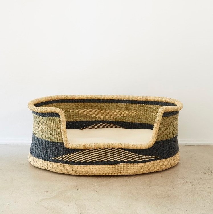 Eco-friendly Wicker Seagrass Pet Bed Boho Basket For Dog And Cat Cute Puppy House Rustic Gift For Your Pets