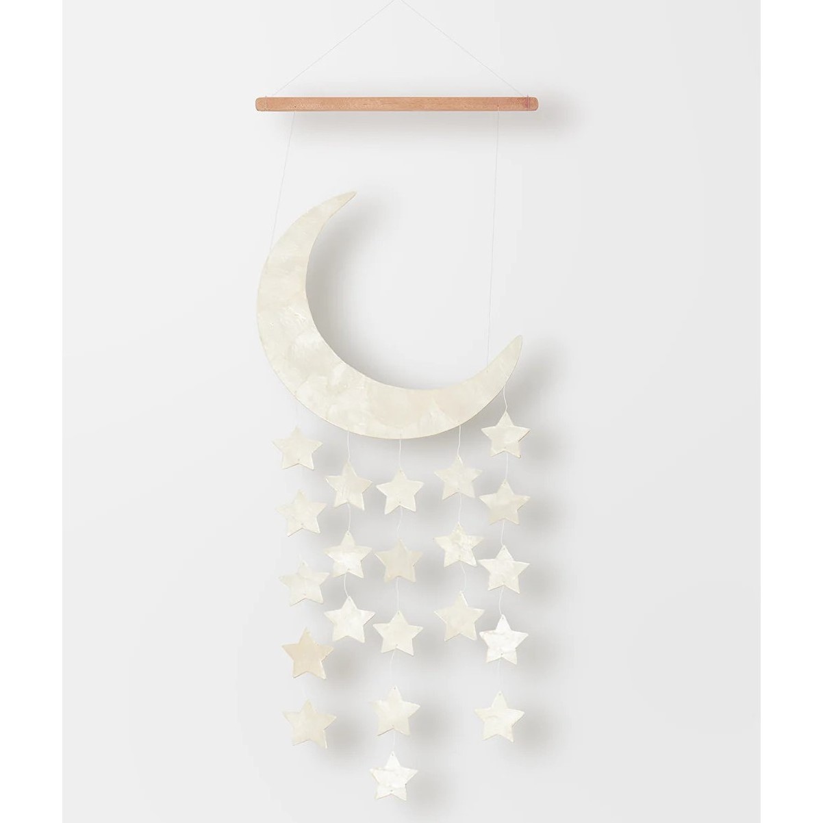 Cute Eye-catching Items Moon & Stars Mother Of Pearl Wall Hanging Decor For Kids Room And Nursery New Collection In 2024