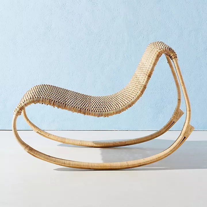 Unique Design Rattan Rocking Chair Minimalist Rattan Relaxing Chairs From Vietnam