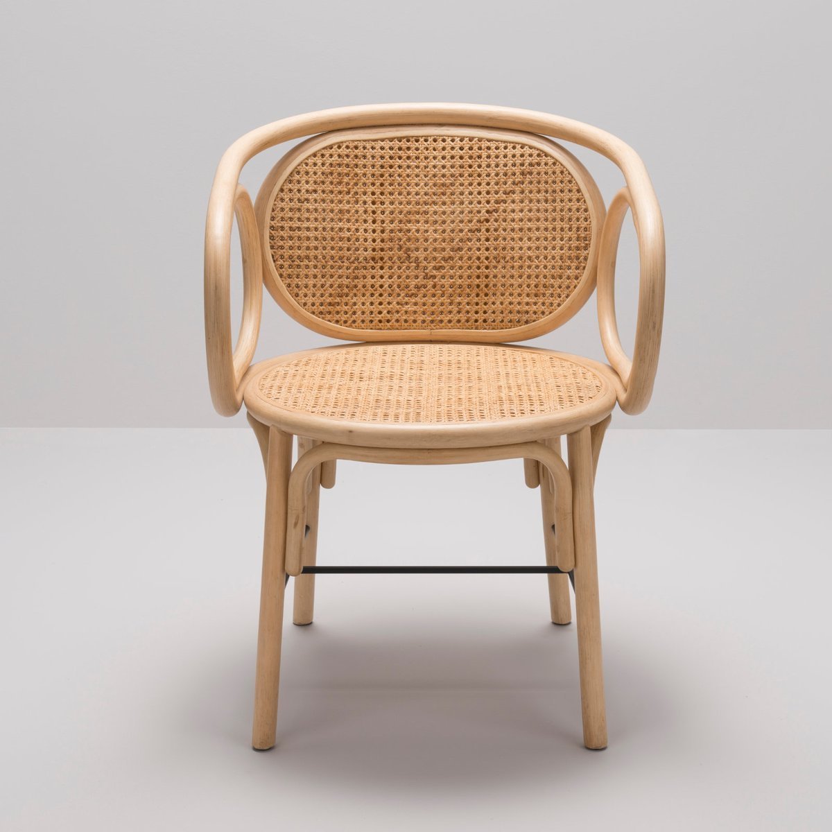 Nordic Home Furniture Dining Side Chair with Cane Rattan Seat Rattan Woven Dining Arm Chair Indoor Outdoor Accents Furniture