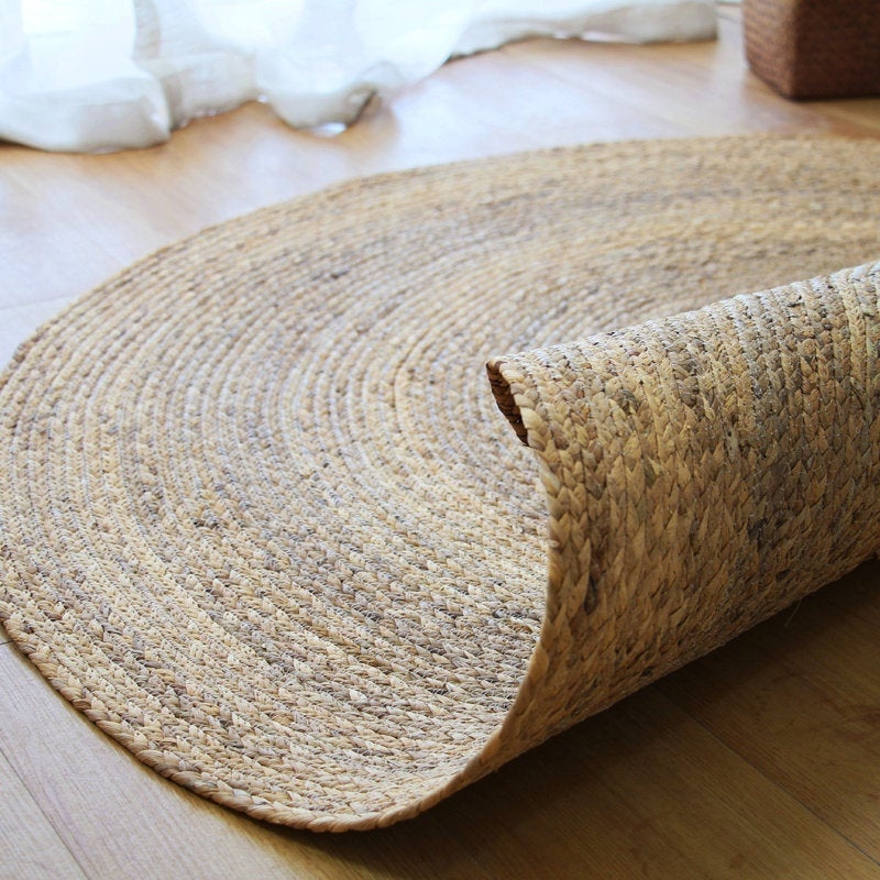 Wholesale sedge rugs sedge mats handmade Round Jute Seagrass Area Rug for floor decoration in bulk in Vietnam