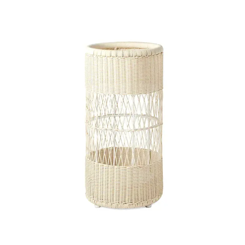 Wicker Woven Rattan Umbrella Stand Rustic Boho Umbrella Holder Tall Wicker Basket Handwoven Hallway Narrow Basket Wholesale