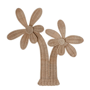 Wholesale Natural Rattan Palm Tree Decor Wicker Boho Wall Decor For Kids And Babies Room Wall Hanging Decor For Home