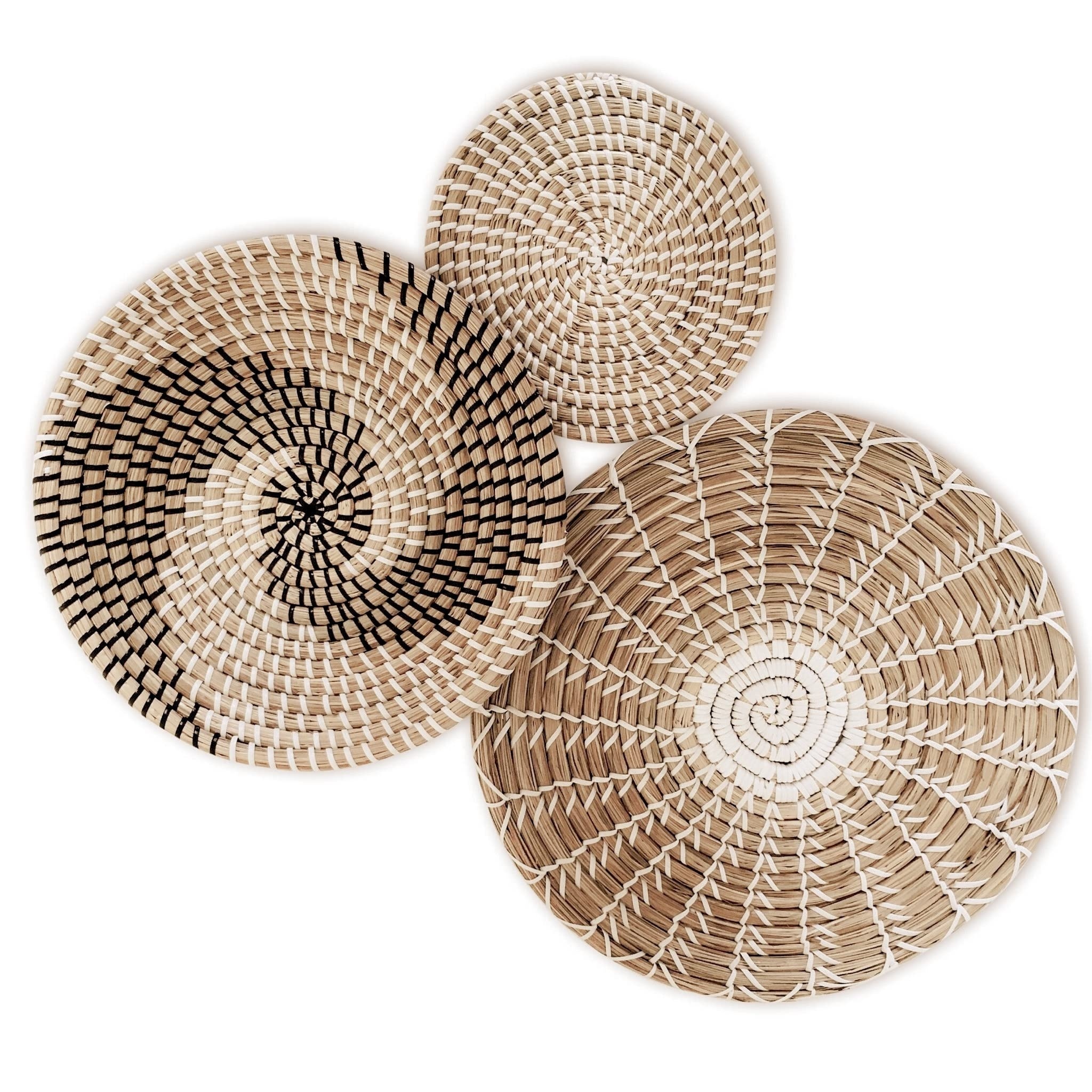 High Quality African style circular eco-friendly seagrass basket hand-woven home living room bedroom wall decoration