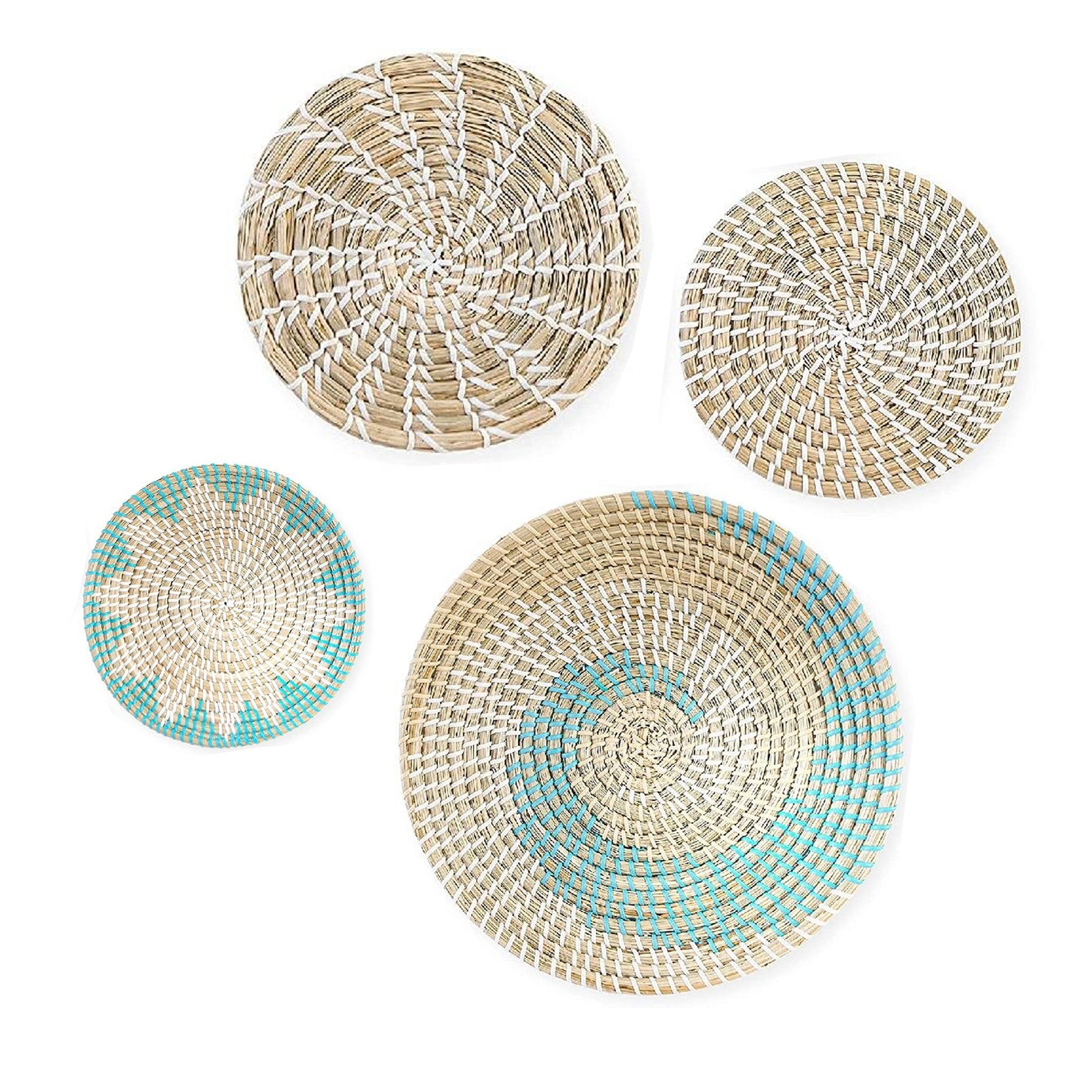 High Quality African style circular eco-friendly seagrass basket hand-woven home living room bedroom wall decoration