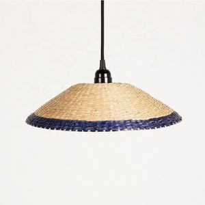 Two tones colors seagrass pendant lampshades lighting weave lamp shade cover for home decoration wholesale