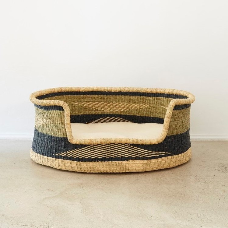 Eco-friendly Wicker Seagrass Pet Bed Boho Basket For Dog And Cat Cute Puppy House Rustic Gift For Your Pets