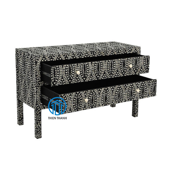 Exquisite living room furniture mother of pearl inlay Two Drawer Buffet organizer sideboard corner cabinet handmade from Vietnam