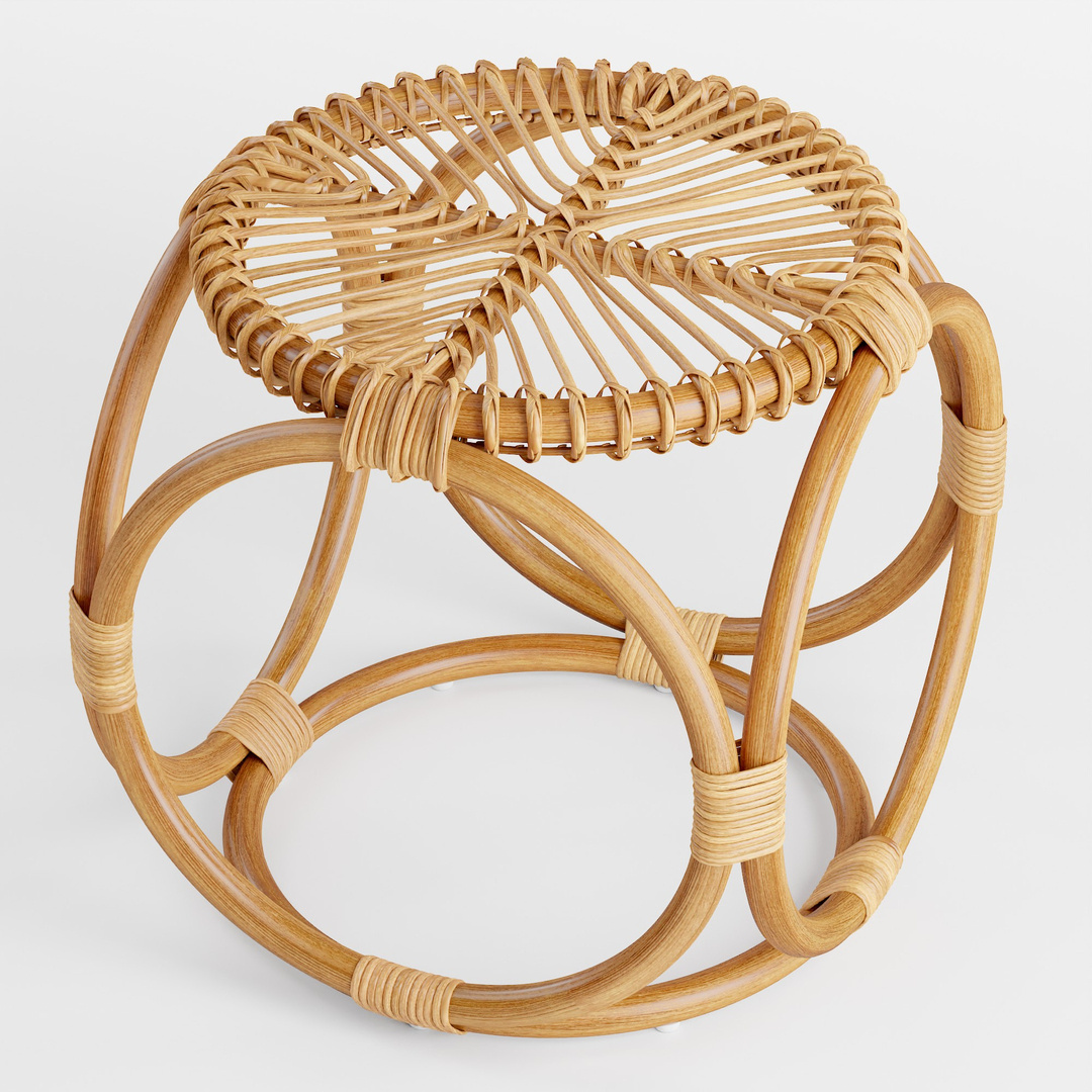 Top Selected Natural Rattan Stool Handcrafted Rattan Ottoman For Home And Garden Decor Decorative Stool For Indoor Outdoor