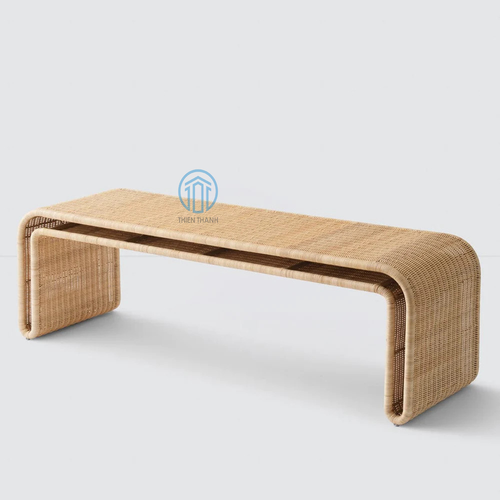 New collection natural handmade wicker rattan bench for home decoration with minimalist design made in Vietnam wholesale