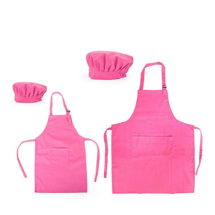 China factory cotton polyester customized printed kids full apron kids apron and chef hat set for painting