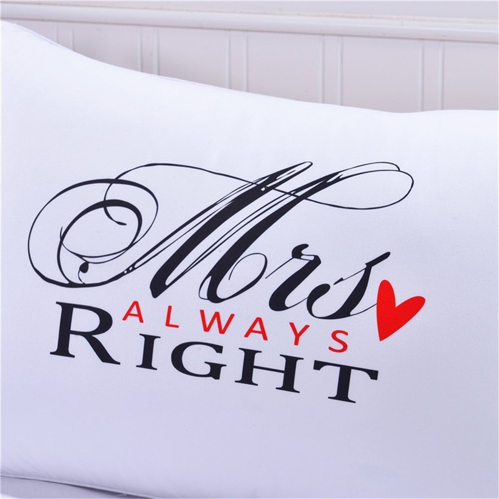 Perfect for Housewarming Wedding Birthday Gift MKT ST Mr. & Mrs. 100% Cotton pillow cases