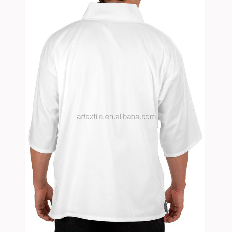 Quality Hotsell Polyester Cotton Twill White Fabric Sushi Chef Uniform and Jacket for Restaurant Use