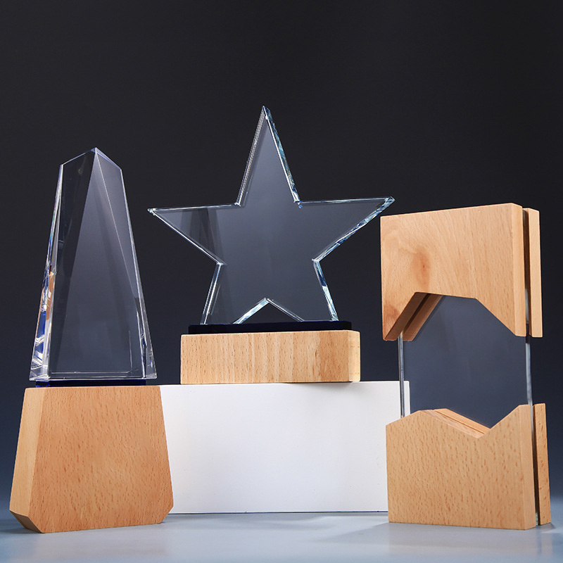 2024 Best sales  Clear  Acrylic and Wooden Awards for gifts