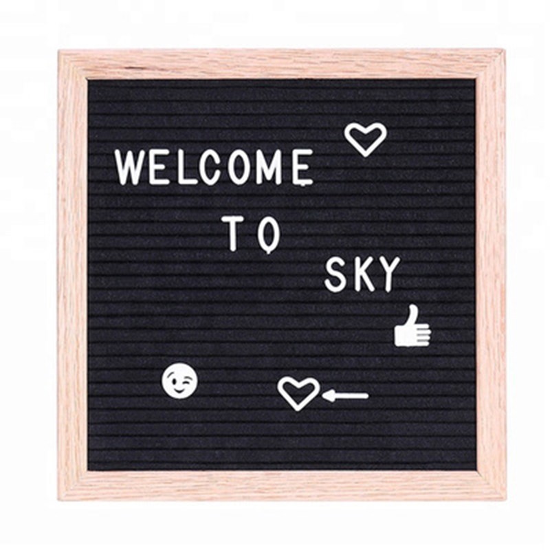 16x12in Felt Message Letter Board Changeable Wooden Letter Board with Letters for Baby Announcements Milestones Office Decor