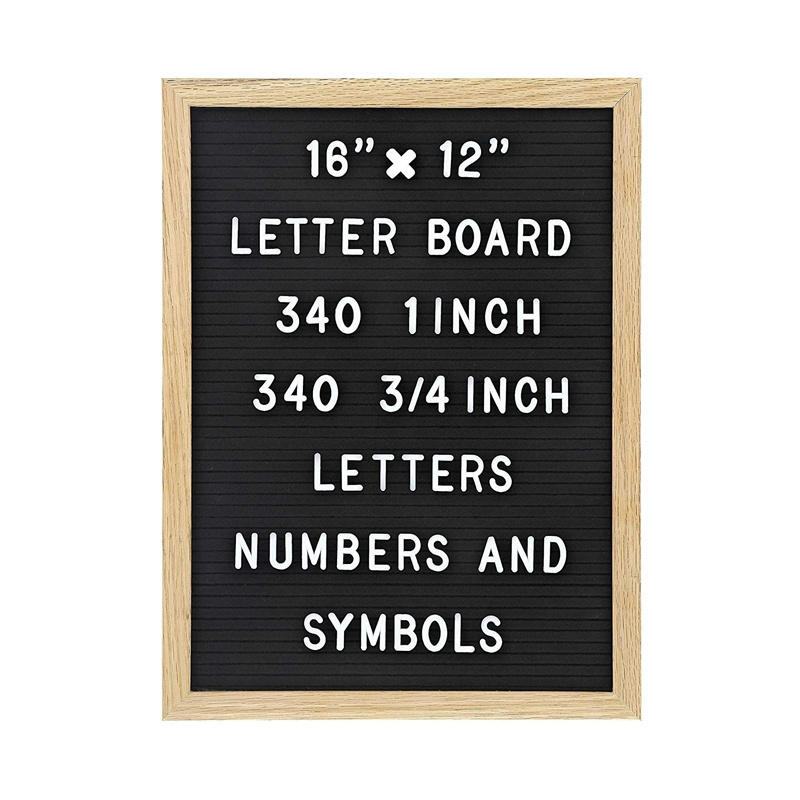 16x12in Felt Message Letter Board Changeable Wooden Letter Board with Letters for Baby Announcements Milestones Office Decor