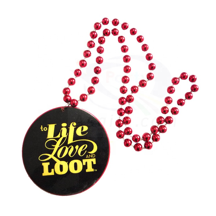 Fashion All-Match Personalized Accessory Necklace Custom Mardi Gras Medallion Beads