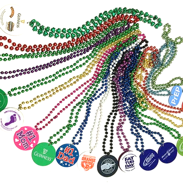 Fashion All-Match Personalized Accessory Necklace Custom Mardi Gras Medallion Beads