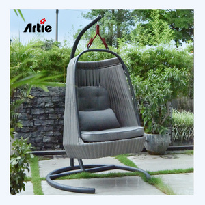 Artie PE Wickers Garden Swings Chair Modern Garden Furniture Outdoor Single Egg Patio Swing Hanging Chair