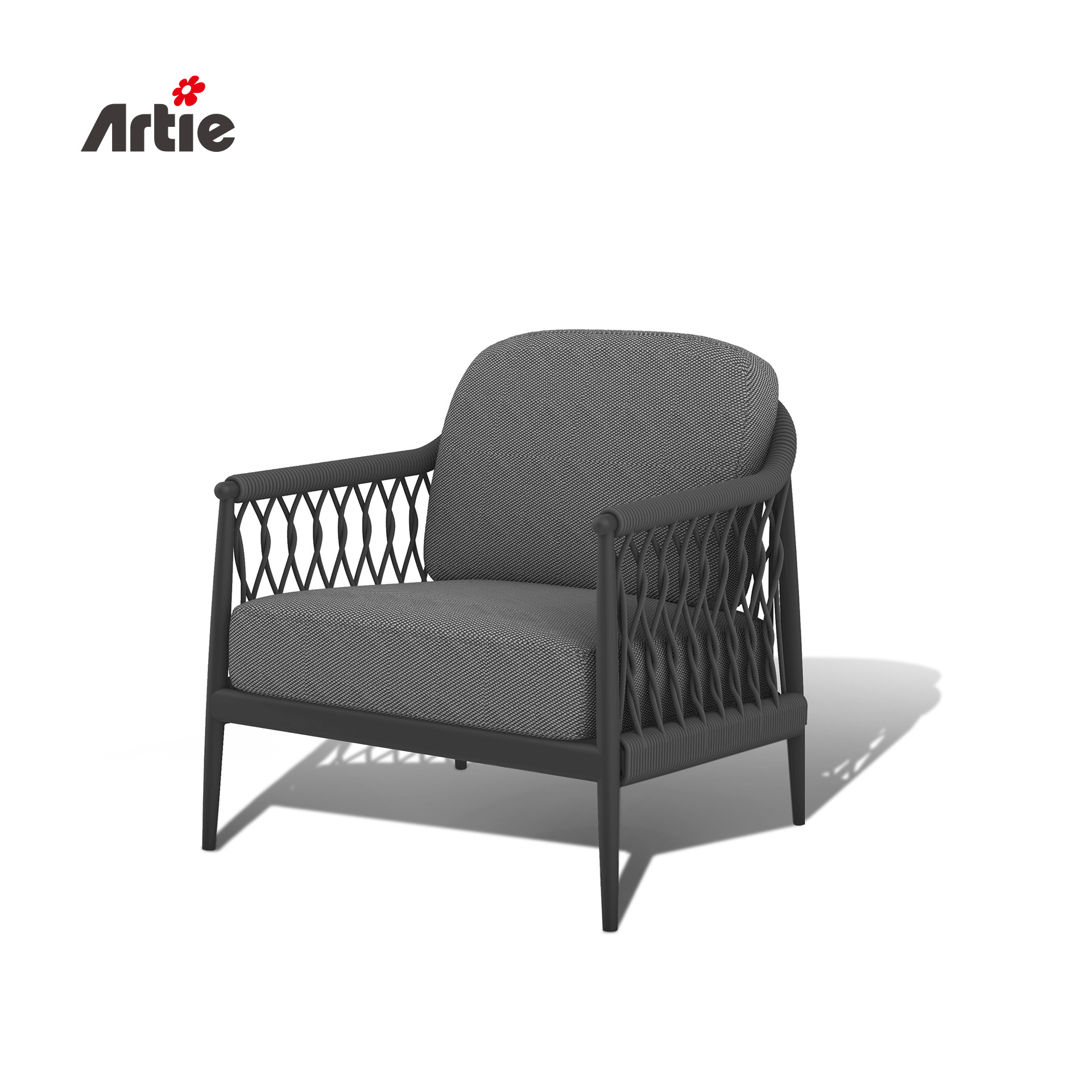 Artie Outdoor Lounge Furniture Sofa Set Luxury Garden Aluminium Sofa Rope Wove Outdoor Furniture