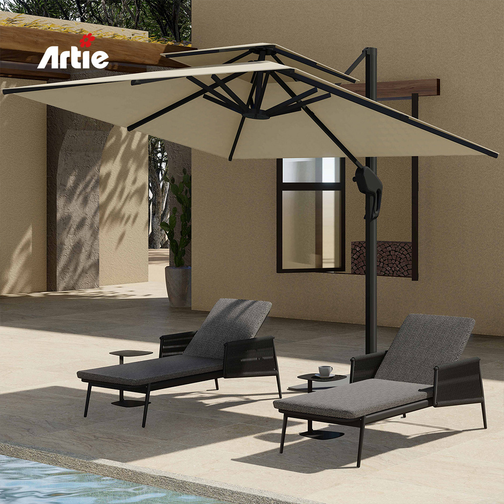 Artie Woven Rope Patio Furniture Garden Lounge Bed Outdoor Furniture Hotel Poolside Sun Lounger Chairs