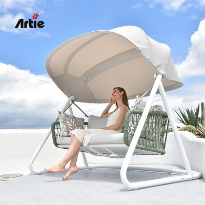 Artie Aluminum Balcony Furniture Outdoor Loveseat Canopy Swinging Hanging Chair Modern Outdoor Furniture Patio Swing