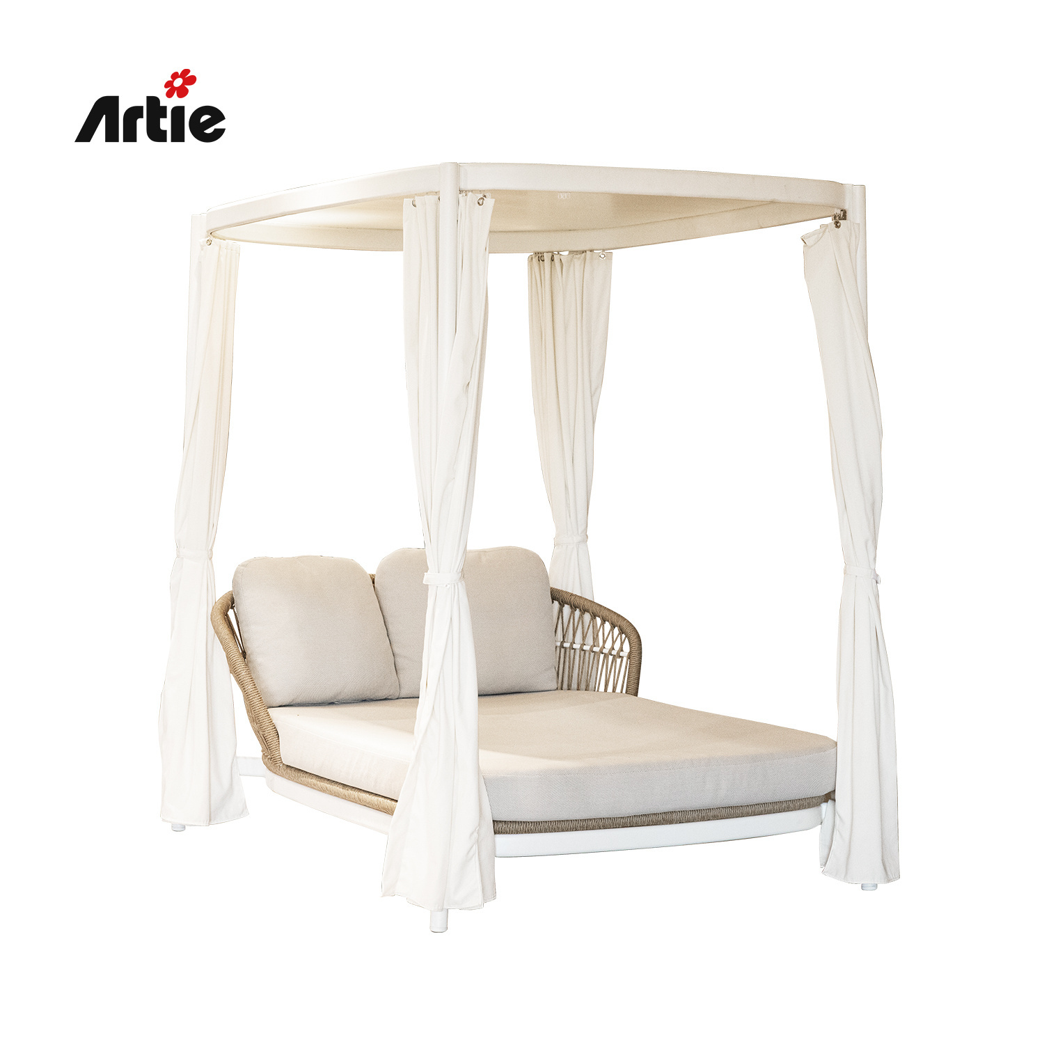 Artie Garden Furniture Hotel Pool Furniture Rattan Sunbed Luxury Outdoor Furniture Beach Cabana Outdoor Daybed