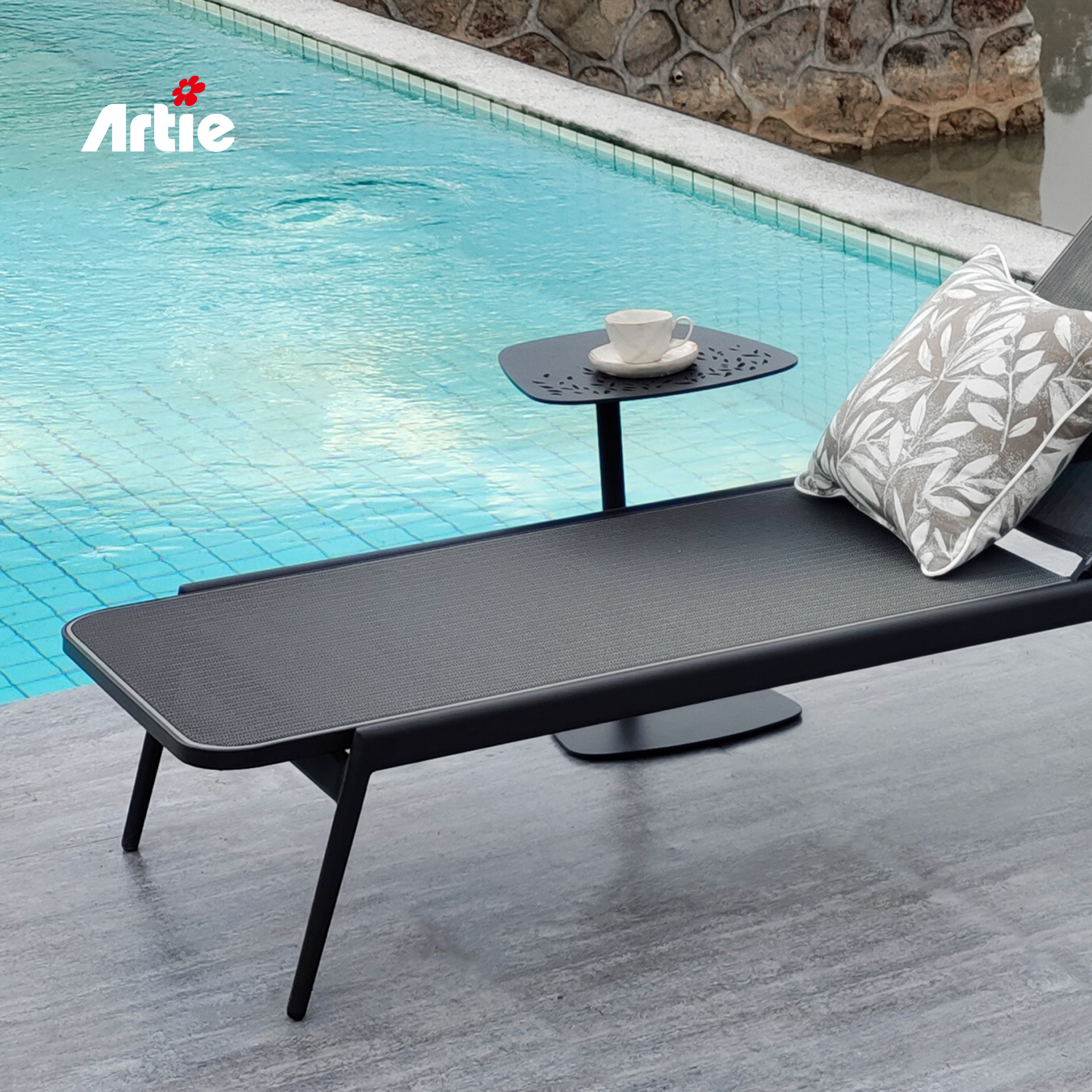 Artie Hotel Outdoor Furniture Swimming Pool Lounger Chair Modern Garden Furniture Adjustable Outdoor Chaise Lounge