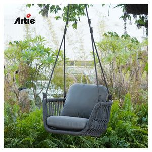 Artie Rope Weaving Patio Swing Chair Balcony Furniture Outdoor Garden Swinging Single Outdoor Hanging Chair