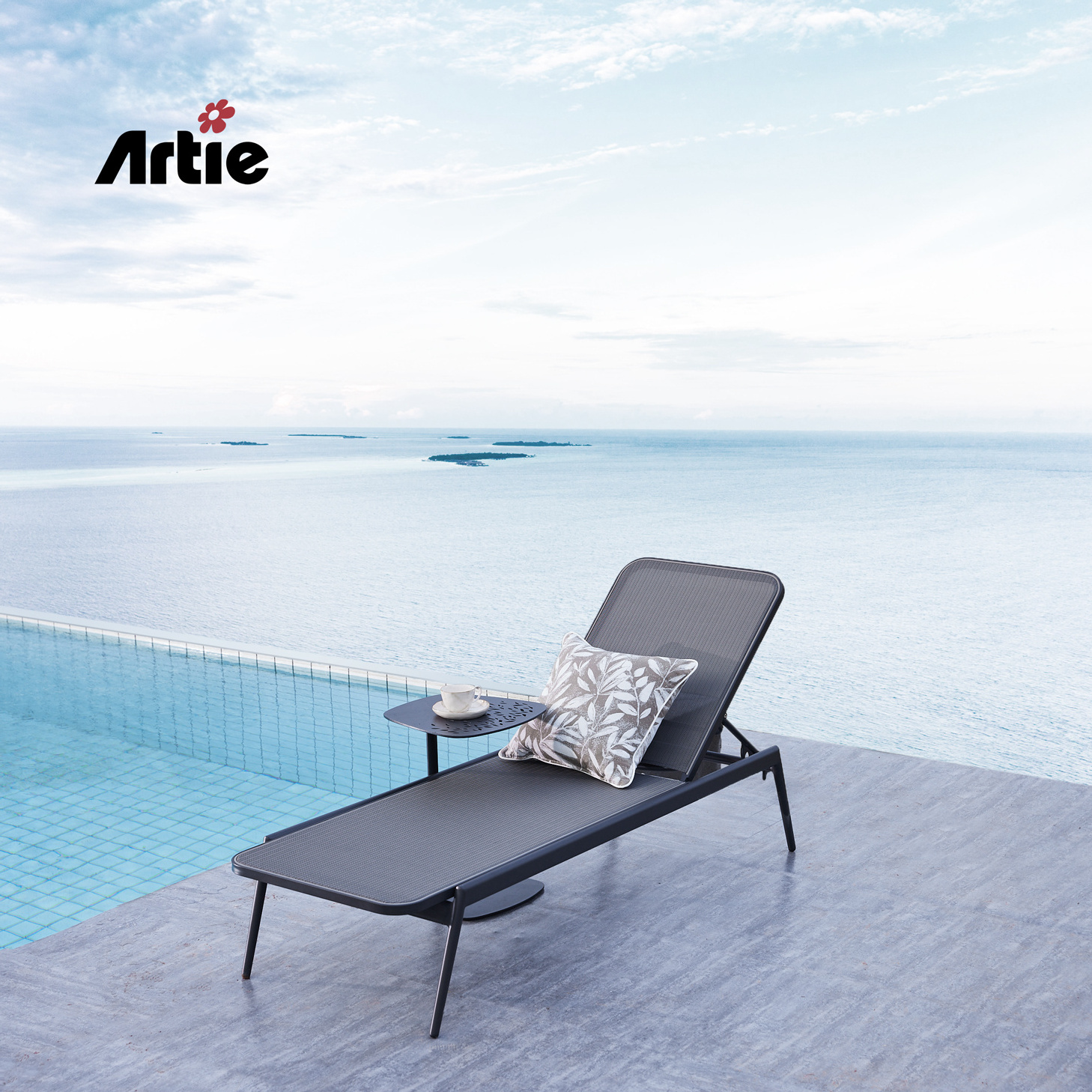 Artie Hotel Outdoor Furniture Swimming Pool Lounger Chair Modern Garden Furniture Adjustable Outdoor Chaise Lounge